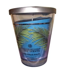 Chesapeake Bay Candle Home Scents Sao Palo Palm Blue Single Wick Jar Candle Lid